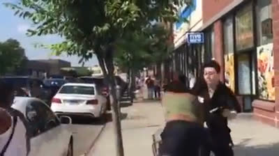 Fight Over Chinese Buffet In The Street