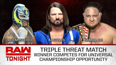 Triple Threat Qualifiers Match - Winner competes for Universal Championship opportunity (Full Match)