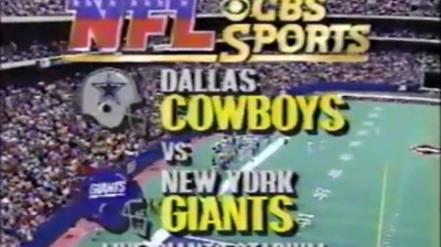 CBS Sports: NFL on CBS: Dallas Cowboys vs. New York Giants open - November 2, 1986