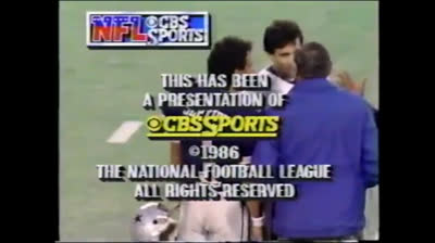 CBS Sports: NFL on CBS: Dallas Cowboys vs. New York Giants close - November 2, 1986