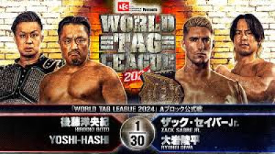 NJPW World Tag League-Hirooki Goto & YOSHI YASHI vs Zack Sabre Jr & Riyohei Oiwa